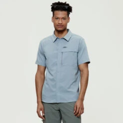 GASPÉ - Chemise à Manches Courtes Pour Hommes - Chlorophylle -Go Sport Boutique chlorophylle chemise mc gaspe bleu pale 167770 127