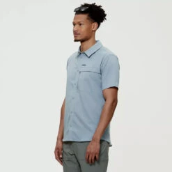 GASPÉ - Chemise à Manches Courtes Pour Hommes - Chlorophylle -Go Sport Boutique chlorophylle chemise mc gaspe bleu pale 167770 127 01 fb758292 f1e1 4c71 a973 018628595349