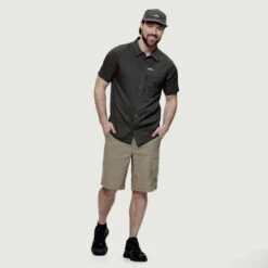 GASPÉ - Chemise à Manches Courtes Pour Hommes - Chlorophylle -Go Sport Boutique chlorophylle chemise mc gaspe charcoal 167770 135 03