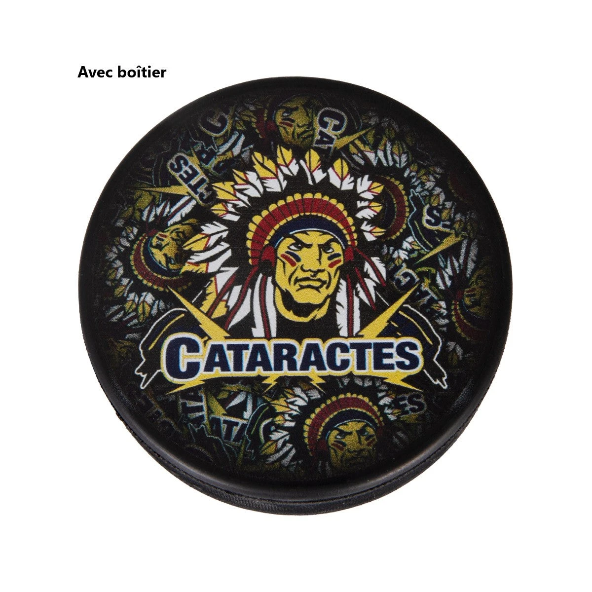 Rondelle De Hockey Logo Cataractes (avec Boîtier)- Cataractes 3 Rondelle De Hockey Logo Cataractes (avec Boîtier)- Cataractes