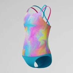 Maillot De Bain Filles (Junior) Speedo - PRINT TANKINI SET -Go Sport Boutique speedo print tankini set bleu 752323 893 02